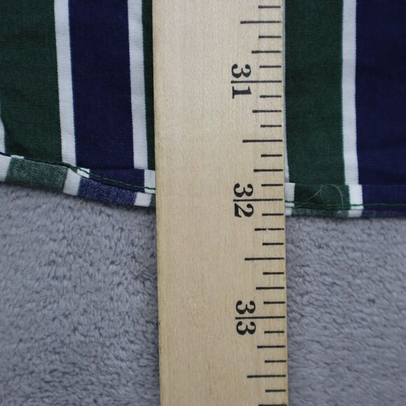 Tommy Hilfiger Shirt Mens Large Blue Green Striped Logo Button Up Casual - Picture 4 of 15